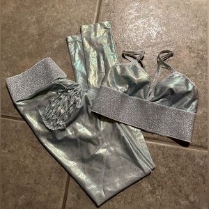 Cute Booty silver blue iridescent set mermaid glitter